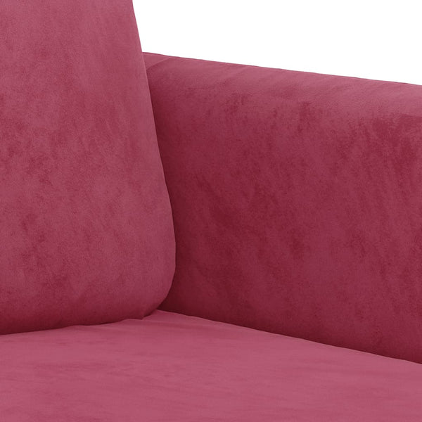 vidaXL 3-Piece Sofa Set Wine Red Velvet