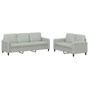 vidaXL 2-piece Sofa Set Light Grey Velvet