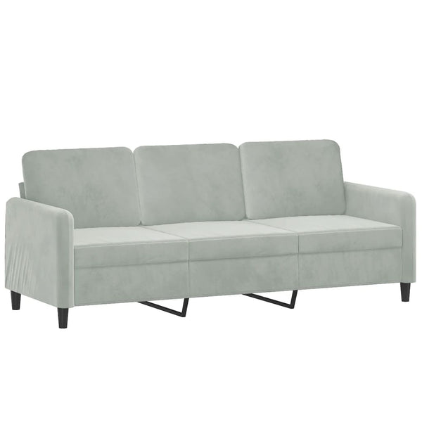 vidaXL 2-piece Sofa Set Light Grey Velvet