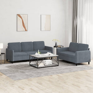 vidaXL 2-piece Sofa Set Dark Grey Velvet
