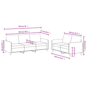 vidaXL 2-Piece Sofa Set Black Velvet