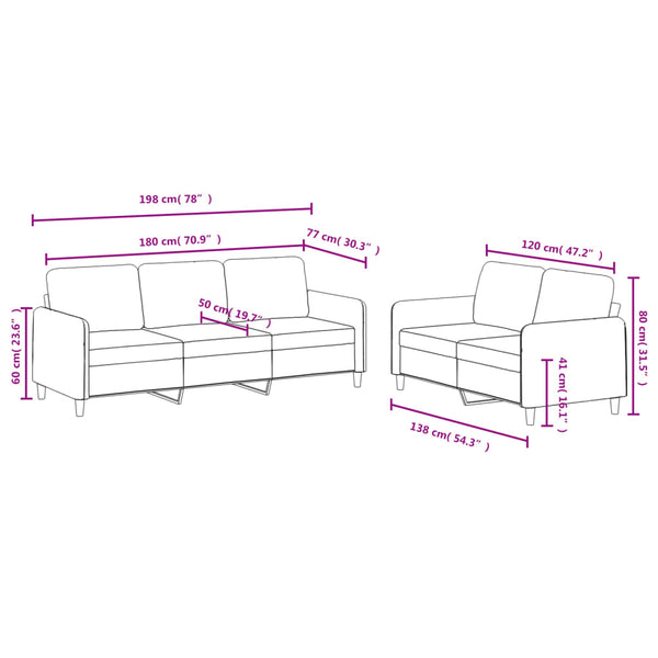 vidaXL 2-Piece Sofa Set Black Velvet