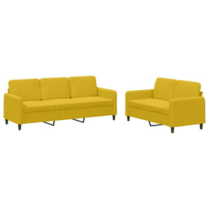 vidaXL 2-Seater Sofa Set Yellow Velvet