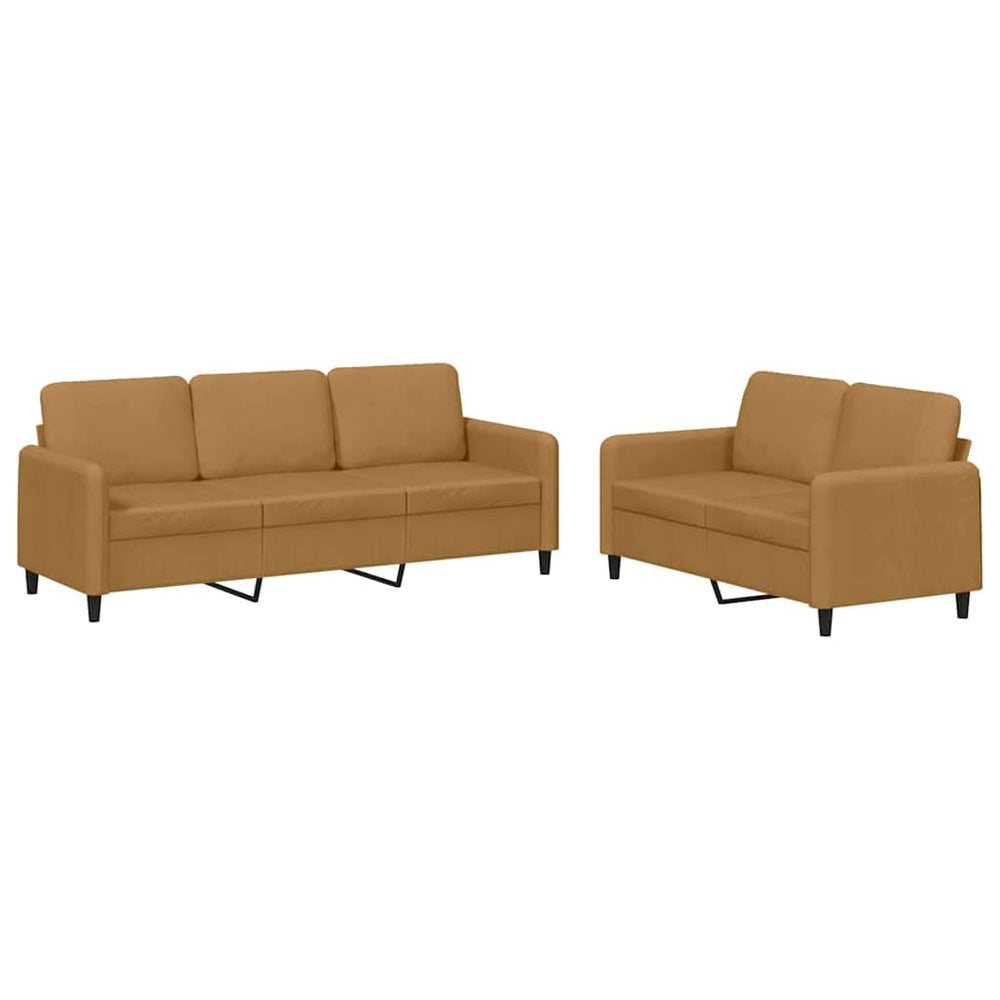 vidaXL 2-Piece Sofa Set Brown Velvet