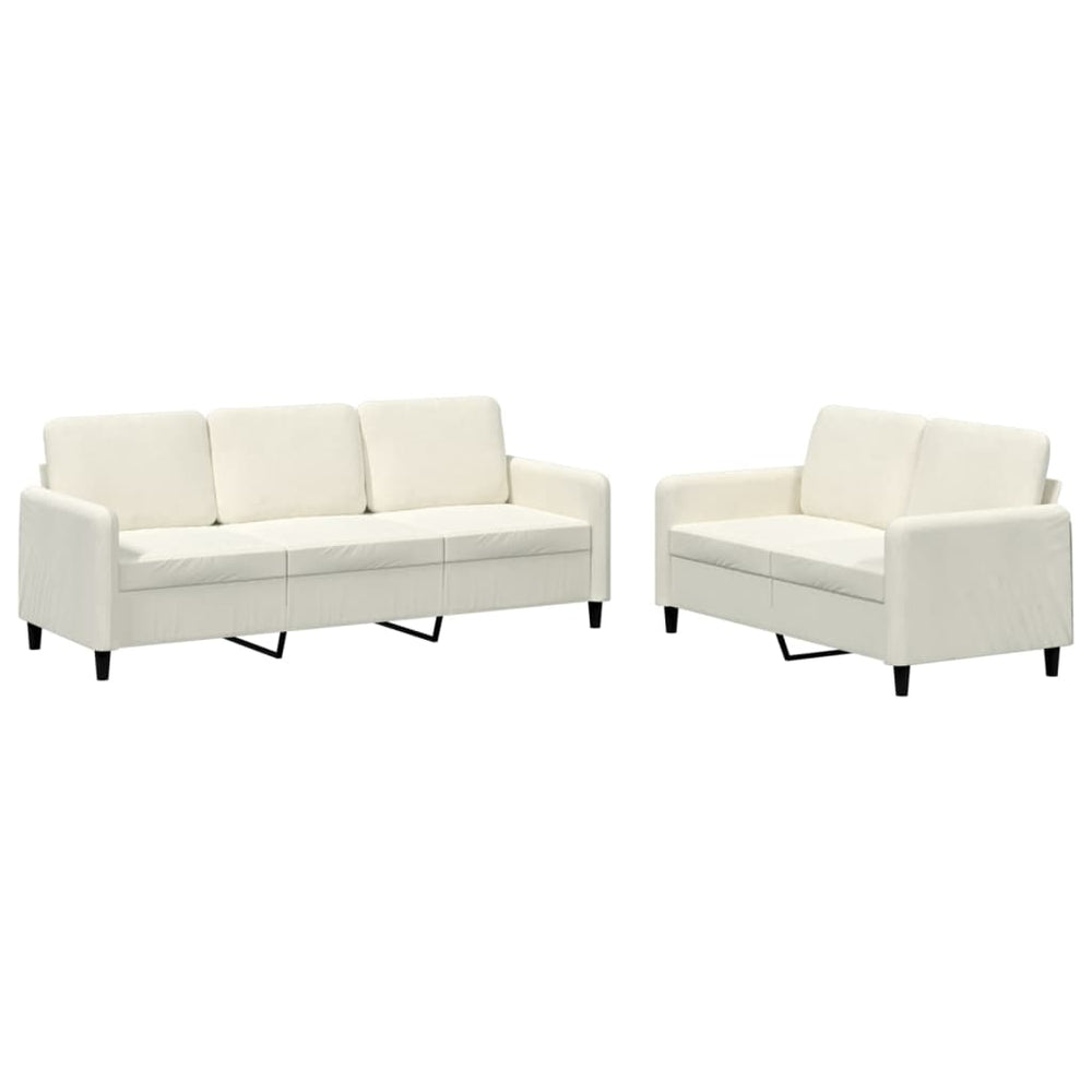 vidaXL 2-Piece Sofa Set Cream Velvet