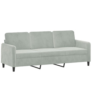 vidaXL 3-Piece Sofa Set Light Grey Velvet