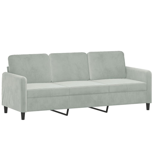 vidaXL 3-Piece Sofa Set Light Grey Velvet
