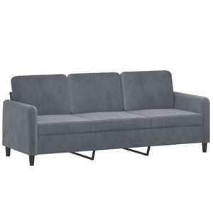 vidaXL 3-Piece Sofa Set Dark Gray Velvet