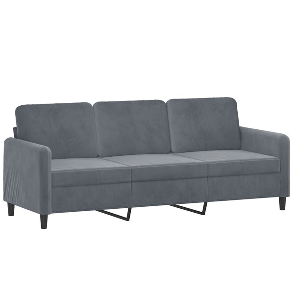 vidaXL 3-Piece Sofa Set Dark Gray Velvet