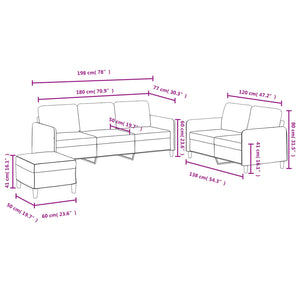 vidaXL 3-Piece Sofa Set Dark Gray Velvet
