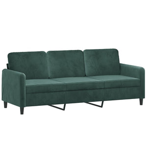 vidaXL 3-Piece Sofa Set Dark Green Velvet