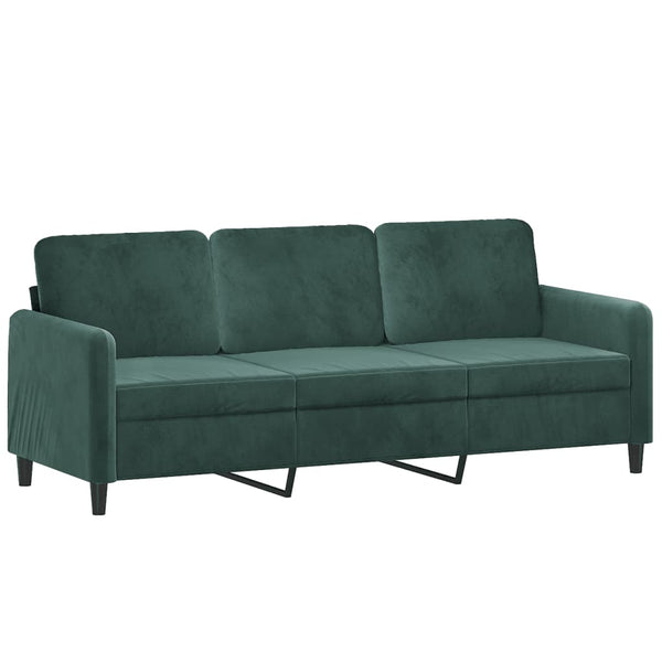 vidaXL 3-Piece Sofa Set Dark Green Velvet