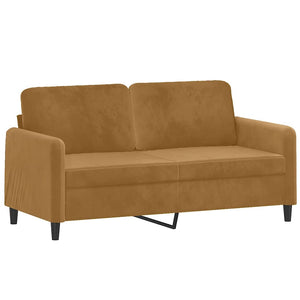 vidaXL 3-Piece Sofa Set Brown Velvet