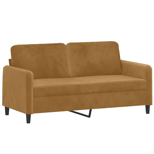 vidaXL 3-Piece Sofa Set Brown Velvet