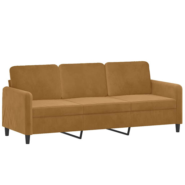 vidaXL 3-Piece Sofa Set Brown Velvet