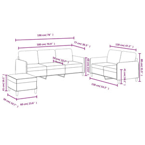 vidaXL 3-Piece Sofa Set Blue Velvet