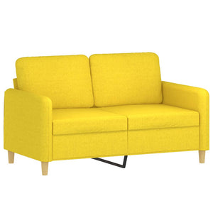 vidaXL 2-Piece Sofa Set with Cushions Light Yellow Fabric