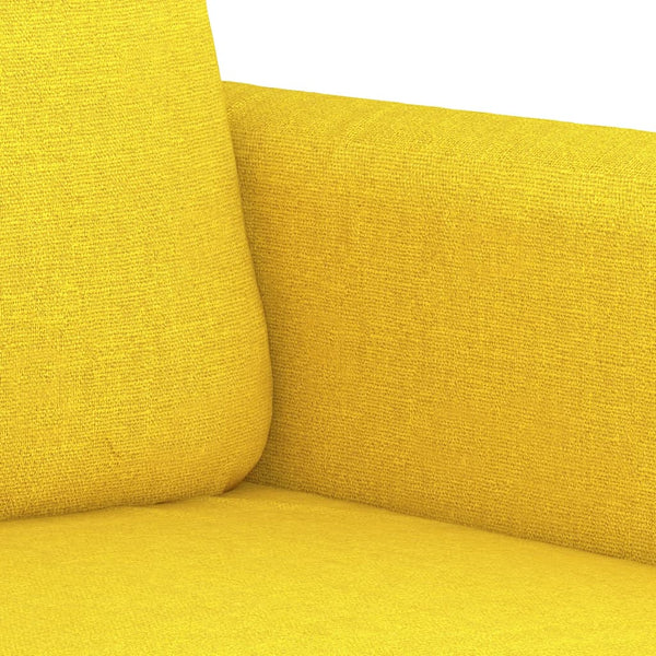 vidaXL 2-Piece Sofa Set with Cushions Light Yellow Fabric