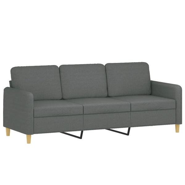 vidaXL 3-Piece Sofa Set with Cushions Dark Gray Fabric
