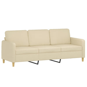vidaXL 3-Piece Sofa Set with Cushions Cream Fabric