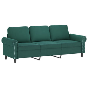 vidaXL 4-Piece Sofa Set with Cushions Dark Green Velvet