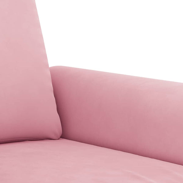 vidaXL 4-Piece Sofa Set with Cushions Pink Velvet
