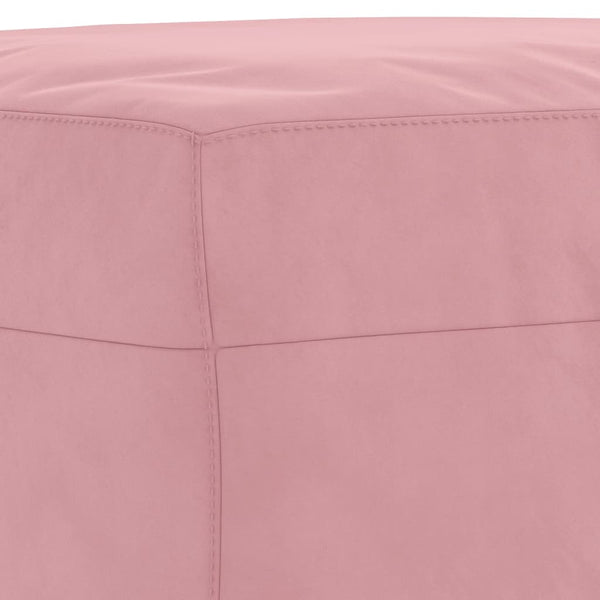 vidaXL 4-Piece Sofa Set with Cushions Pink Velvet