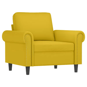 vidaXL 4-Piece Sofa Set with Cushions Yellow Velvet