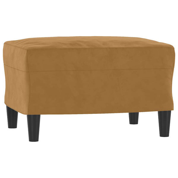 vidaXL 3-Piece Sofa Set with Cushions Brown Velvet