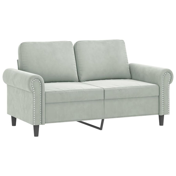 vidaXL 2-Piece Sofa Set with Cushions Light Grey Velvet