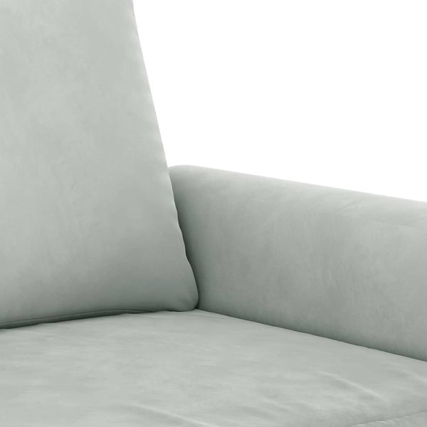 vidaXL 2-Piece Sofa Set with Cushions Light Grey Velvet