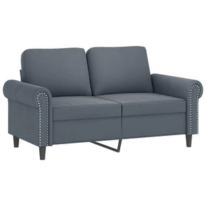 vidaXL 2-Piece Sofa Set with Cushions Dark Grey Velvet