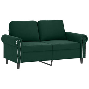 vidaXL 2-piece Sofa Set with Cushions Dark Green Velvet