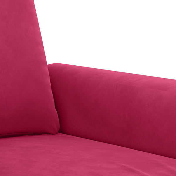 vidaXL 2-Piece Sofa Set with Cushions Wine Red Velvet