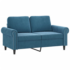 vidaXL 2-Piece Sofa Set with Cushions Blue Velvet