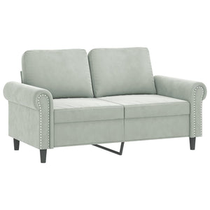 vidaXL 3-Piece Sofa Set with Cushions Light Grey Velvet