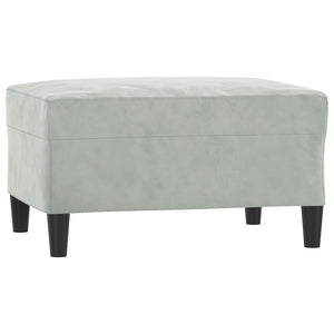 vidaXL 3-Piece Sofa Set with Cushions Light Grey Velvet