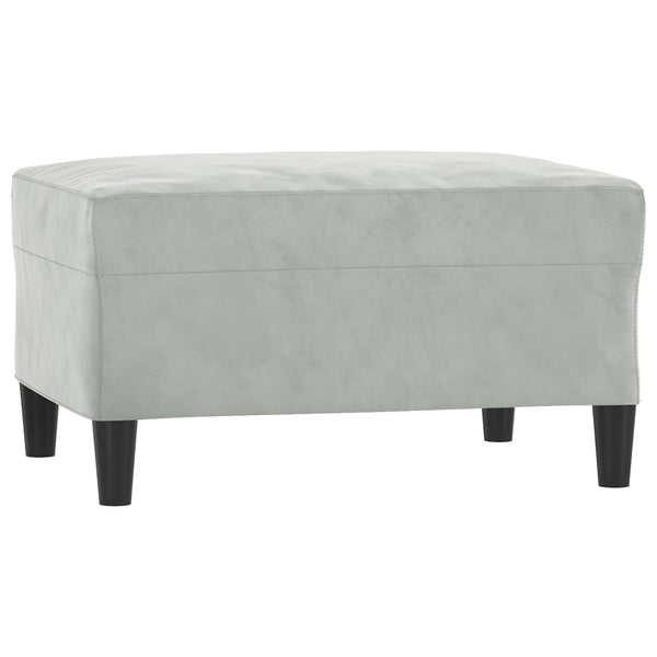 vidaXL 3-Piece Sofa Set with Cushions Light Grey Velvet