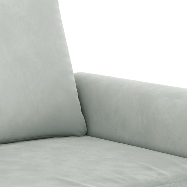 vidaXL 3-Piece Sofa Set with Cushions Light Grey Velvet