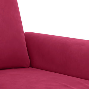 vidaXL 3-Piece Sofa Set with Cushions Wine Red Velvet