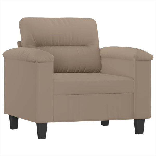 vidaXL 4-Seater Sofa Set with Cushions Taupe Microfiber Fabric