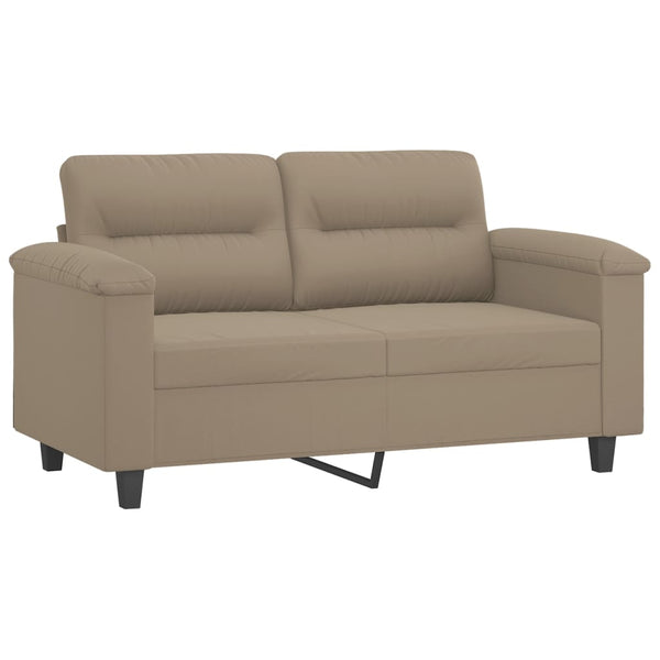 vidaXL 4-Seater Sofa Set with Cushions Taupe Microfiber Fabric