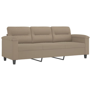 vidaXL 4-Seater Sofa Set with Cushions Taupe Microfiber Fabric