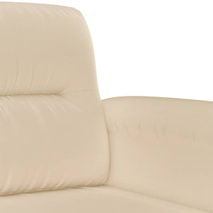 vidaXL 3-Piece Sofa Set with Cushions Cream Microfiber Fabric