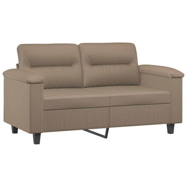 vidaXL 2-Piece Sofa Set with Cushions Cappuccino Brown Artificial Leather