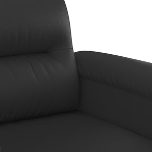 vidaXL 3-Piece Sofa Set with Cushions Black Artificial Leather