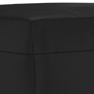 vidaXL 3-Piece Sofa Set with Cushions Black Artificial Leather