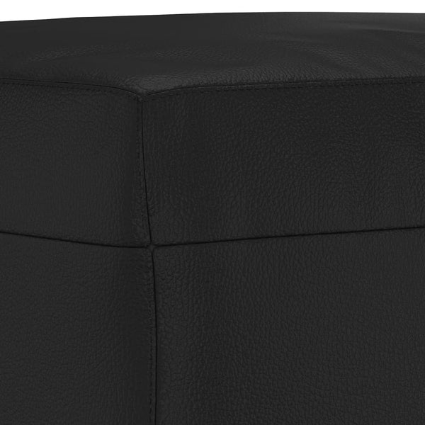vidaXL 3-Piece Sofa Set with Cushions Black Artificial Leather