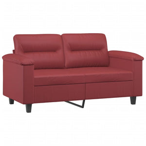 vidaXL 3-Piece Sofa Set with Cushions Wine Red Faux Leather