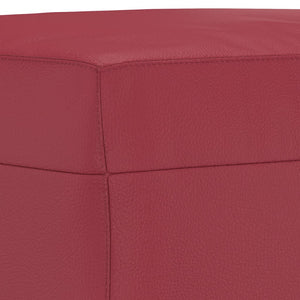 vidaXL 3-Piece Sofa Set with Cushions Wine Red Faux Leather